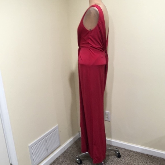 Katie May Leo Gown Maxi Dress Size Large Dark Pink Magenta Grecian Wrap - Picture 4 of 13